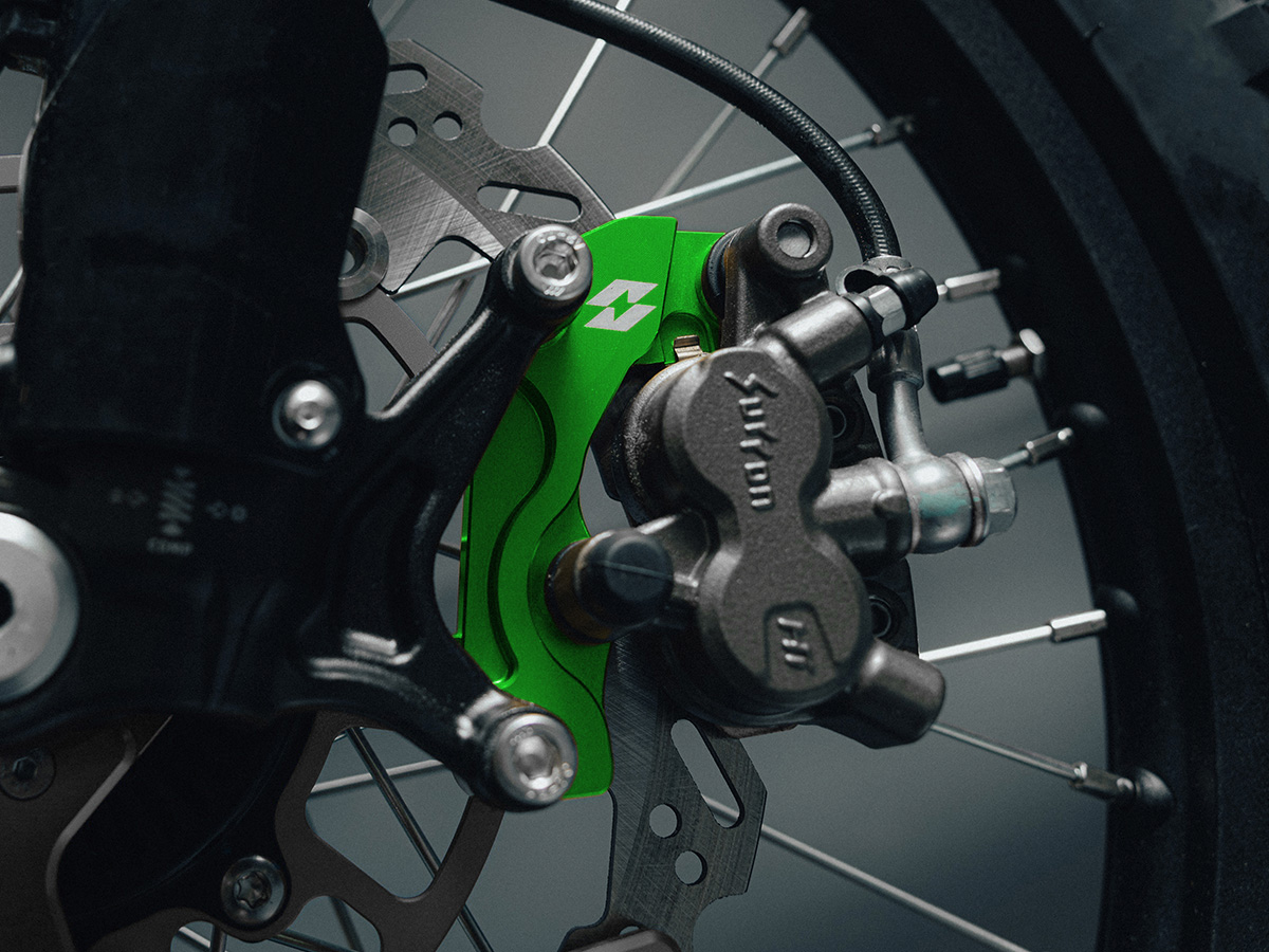 Full-E Charged Front Brake Caliper Bracket for Ultra Bee 270mm Oversize Brake Disc Green